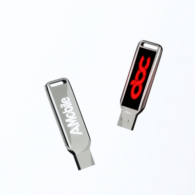 KOVOVÝ USB FLASH DISK S LED LOGEM