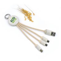 NAPÁJECÍ USB KABEL 3 V 1, Z PŘÍRODNÍCH MATERIÁLŮ