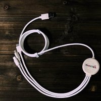 NAPÁJECÍ USB KABEL 3 V 1, Z ROZLOŽITELNÉHO MATERIÁLU
