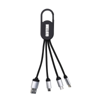 NAPÁJECÍ USB KABEL 3 V 1, S LED LOGEM A KARABINOU