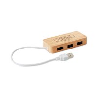 DŘEVĚNÝ USB 2.0 HUB SE 3 PORTY
