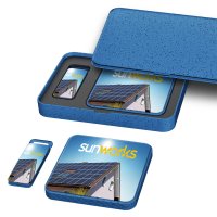 DÁRKOVÁ SADA BEZDRÁTOVÉ NABÍJEČKY A USB FLASH DISKU, ZE 100% KOMPOSTOVATELNÉHO MATERIÁLU