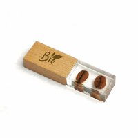 DŘEVĚNÝ CRYSTAL USB DISK S VLASTNÍM PŘEDMĚTEM NEBO CMYK POTISKEM UVNITŘ