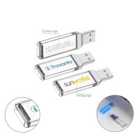 AKRYLOVÝ USB 2.0 / 3.0 FLASH DISK S LED PODSVÍCENÝM LOGEM A POUTKEM
