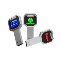 KOVOVÝ USB FLASH DISK KLÍČ S LED LOGEM
