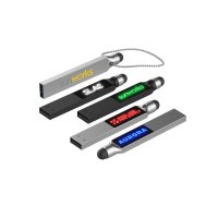 SLIM KOVOVÝ USB 2.0 / 3.0 FLASH DISK SE STYLUSEM A LED LOGEM
