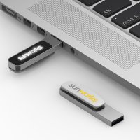 KOVOVÝ USB 2.0 / 3.0 FLASH DISK S LED LOGEM, KLIP