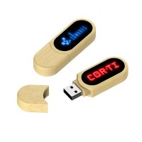 DŘEVĚNÝ USB 2.0 / 3.0 DISK S LED LOGEM