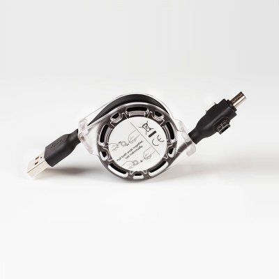 Datový a napájecí USB kabel 3 V 1 s navijákem, barva černá (ACC072)