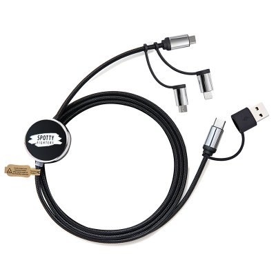 Datový USB 3.0 a napájecí 60W USB kabel 6 v 1, s LED podsvícením, černá barva (ACC110)