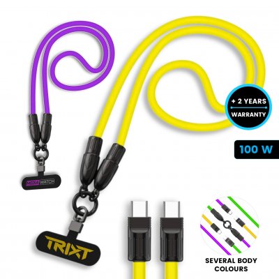 100W datový a nabíjecí kabel v lanyardu, USB-C => USB-C