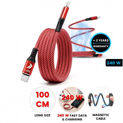 240W magnetický rychlonabíjecí a datový USB kabel USB-C => USB-C