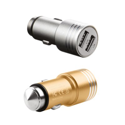 Auto USB adaptér duální s hrotem k rozbití skla
