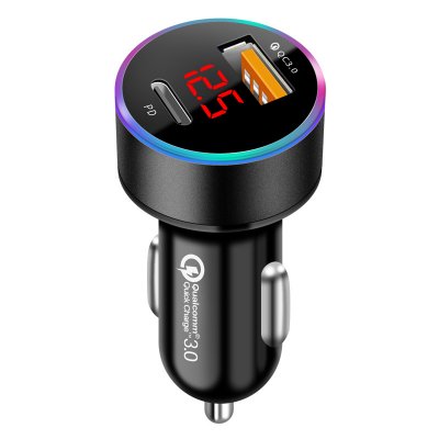 RYCHLONABÍJECÍ USB A + TYPE-C ADAPTÉR S LED DISPLEJEM