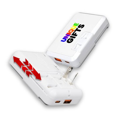 Plochý univerzální cestovní adaptér SLIMPOWER, s USB-C a USB-A
