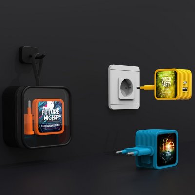 ADAPTÉR DO ZÁSUVKY S TYPE-C + USB A, 
CMYK A LED LOGEM