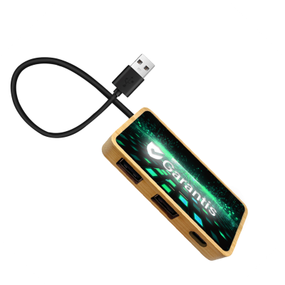 Datový a napájecí USB hub s LED logem + CMYK