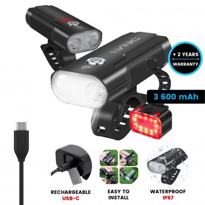Sada dvou světel na kolo, s USB-C nabíjením