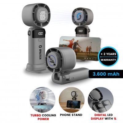 Ruční větráček TURBO, se šňůrkou na krk