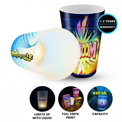Svíticí párty kelímek GlowCup, s celoplošným potiskem