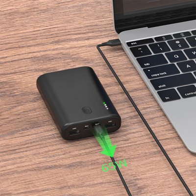 VYSOKOKAPACITNÍ DUÁLNÍ POWER BANKA PRO MOBIL / TABLET / NOTEBOOK S PD 65W NABÍJENÍM, 20 000 MAH