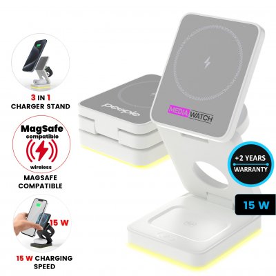 15W multifunkční skládací bezdrátová rychlonabíječka/stojánek 3 v 1