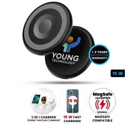 15W magnetická bezdrátová rychlonabíječka MAGNEX (3 v 1)