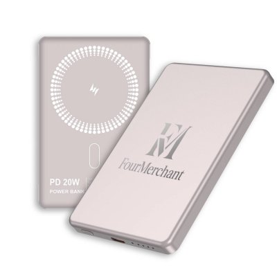5000 mAh - ultratenká kovová magnetická power banka s 15W bezdrátovým nabíjením a PD 20 W