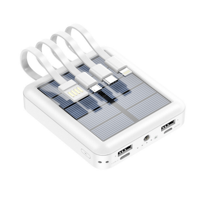 SOLÁRNÍ POWER BANKA S ALL-IN-1 
VESTAVĚNÝMI KABELY A LED SVÍTILNOU, 5000 / 10000 MAH
