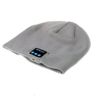 Zimní čepice s bluetooth sluchátky, světle šedá barva (PHO110)