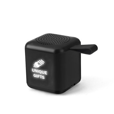 Mini CUBE Bluetooth reproduktor s LED logem a TWS funkcí, černá barva (SPE088LED)