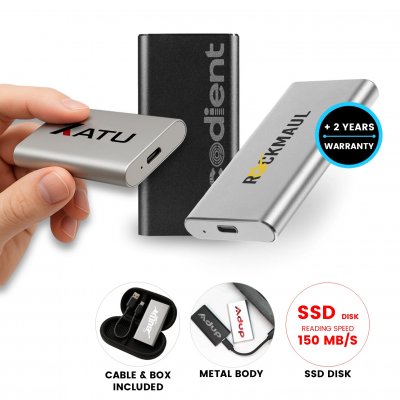 Přenosný kovový SSD disk, USB 3.0