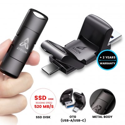 Vysokorychlostní přenosný SSD disk SwiftPro, s konektory USB-C a USB-A, USB 3.2