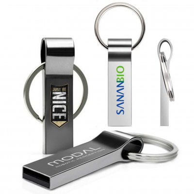 Kovový  mini USB flash disk s kroužkem