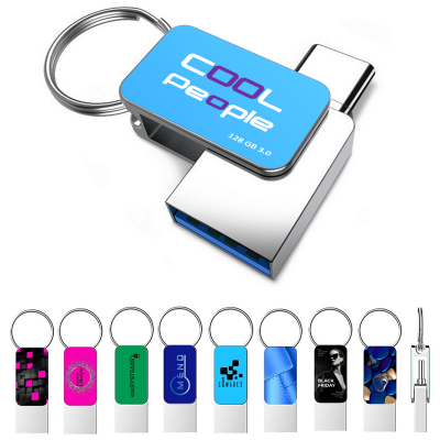 MINI USB 3.0 FLASH DISK S KONEKTORY USB A + TYPE-C, VLASTNÍ BARVY