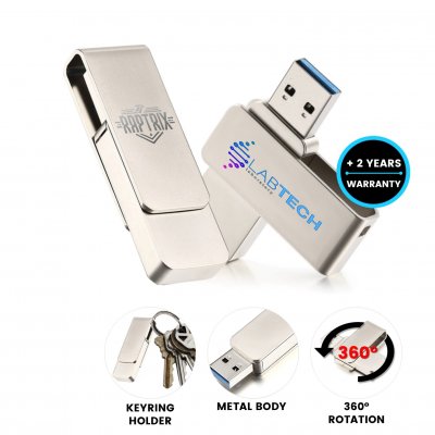Kovový otočný USB 2.0/3.0 flash disk s konektorem USB-A