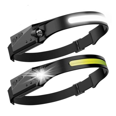 Čelovka s LED světelným pruhem a bočním světlem, s USB-C nabíjením
